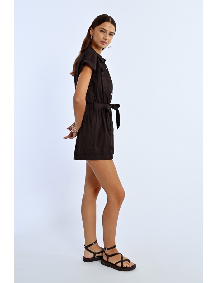 Lili Sidonio X Molly Bracken Combishort Boutonné BLACK