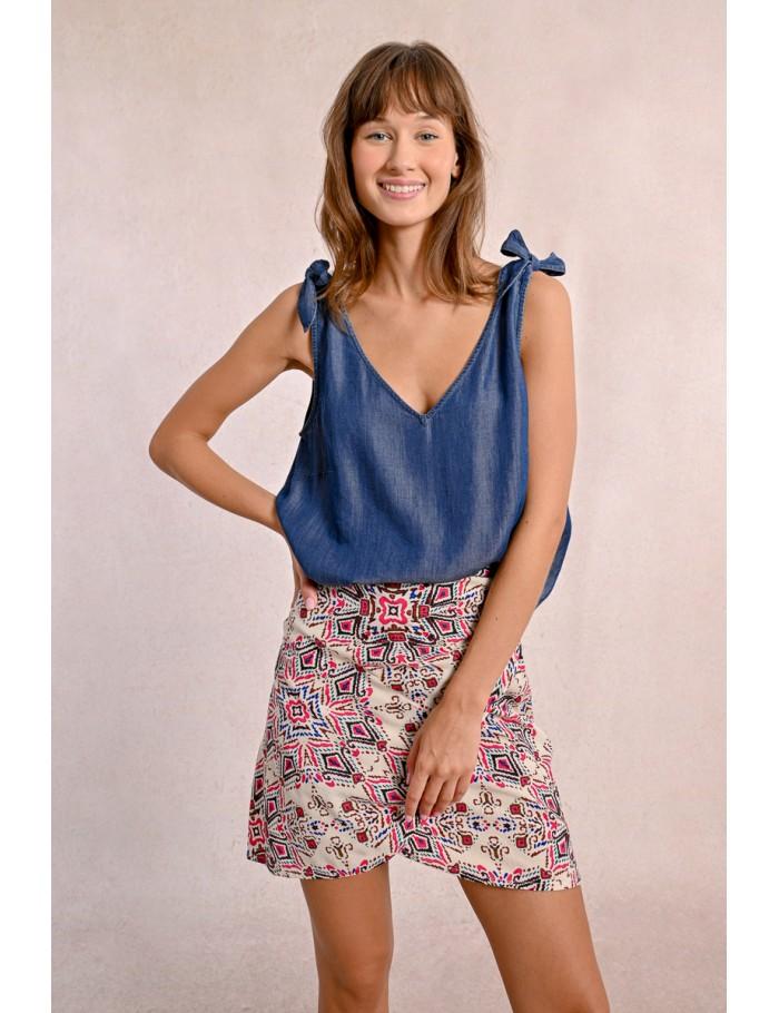 Lili Sidonio X Molly Bracken Débardeur à Nouer Sur Les épaules DENIM BLUE