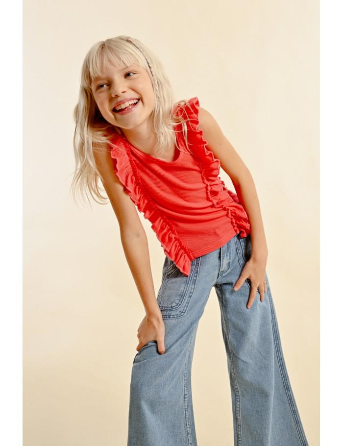 Lili Sidonio X Molly Bracken Débardeur à Volants CORAL