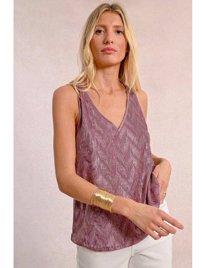 lili sidonio x molly bracken Débardeur brillant DARK PINK