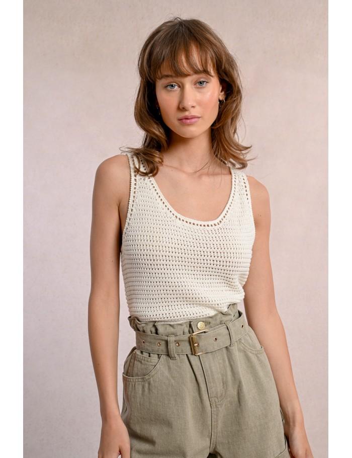 lili sidonio x molly bracken Débardeur en crochet BLACK