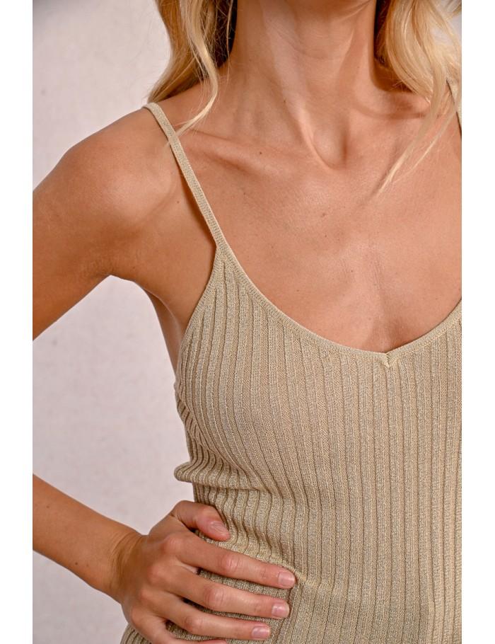 Lili Sidonio X Molly Bracken Débardeur En Maille Irisé BEIGE