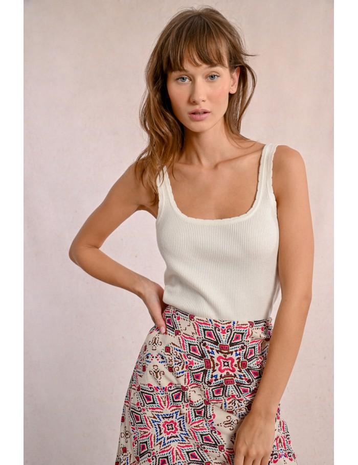 lili sidonio x molly bracken Débardeur fin en maille côtelée BLACK