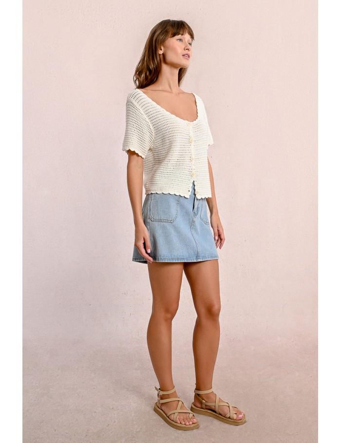 Lili Sidonio X Molly Bracken Gilet En Crochet BLACK