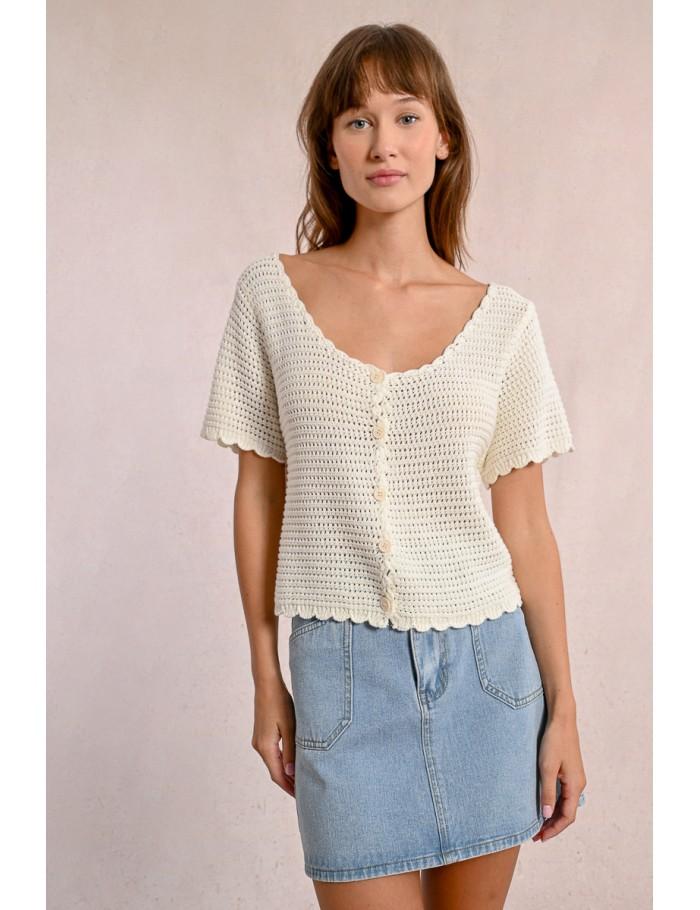 Lili Sidonio X Molly Bracken Gilet En Crochet BLACK