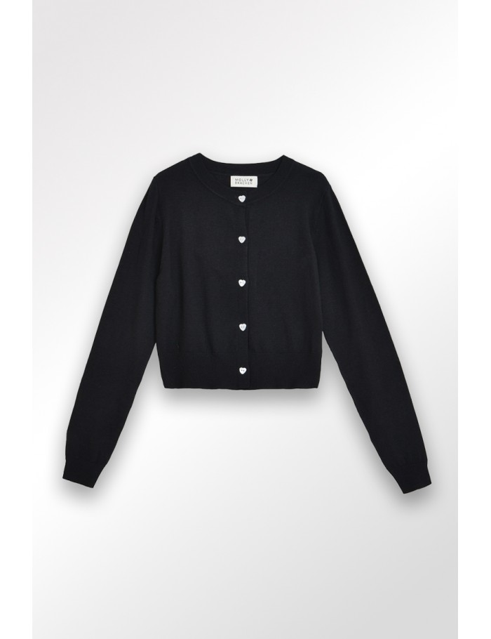 Lili Sidonio X Molly Bracken Gilet En Maille Boutons Cœur CORAL