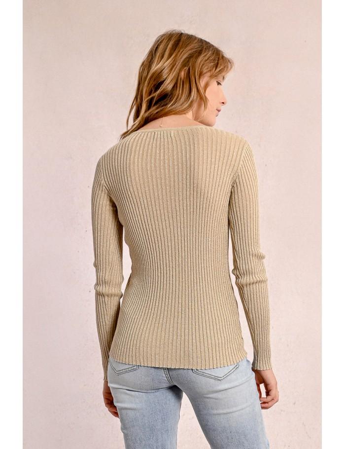 Lili Sidonio X Molly Bracken Gilet En Maille Côtelé GOLDEN BEIGE