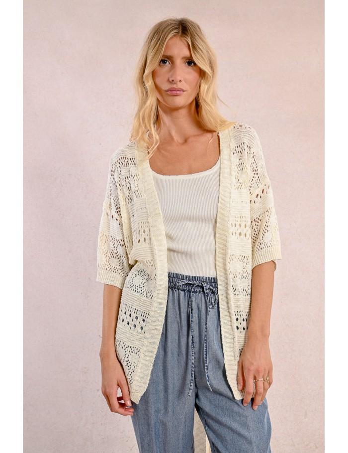 Lili Sidonio X Molly Bracken Gilet Nouable En Maille CRÈME