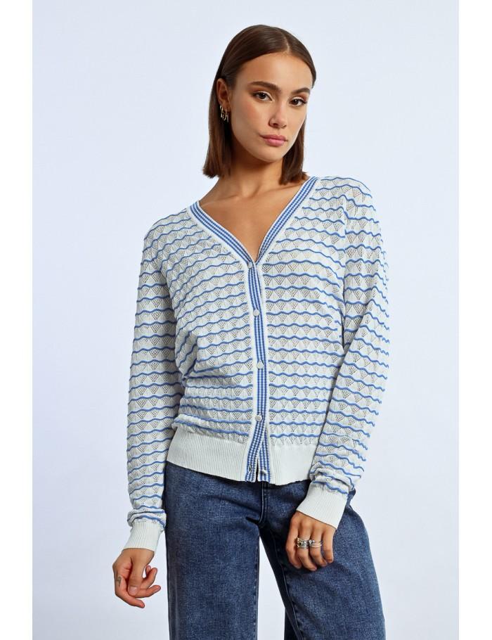 Lili Sidonio X Molly Bracken Gilet Rayé Oversize ÉCRU