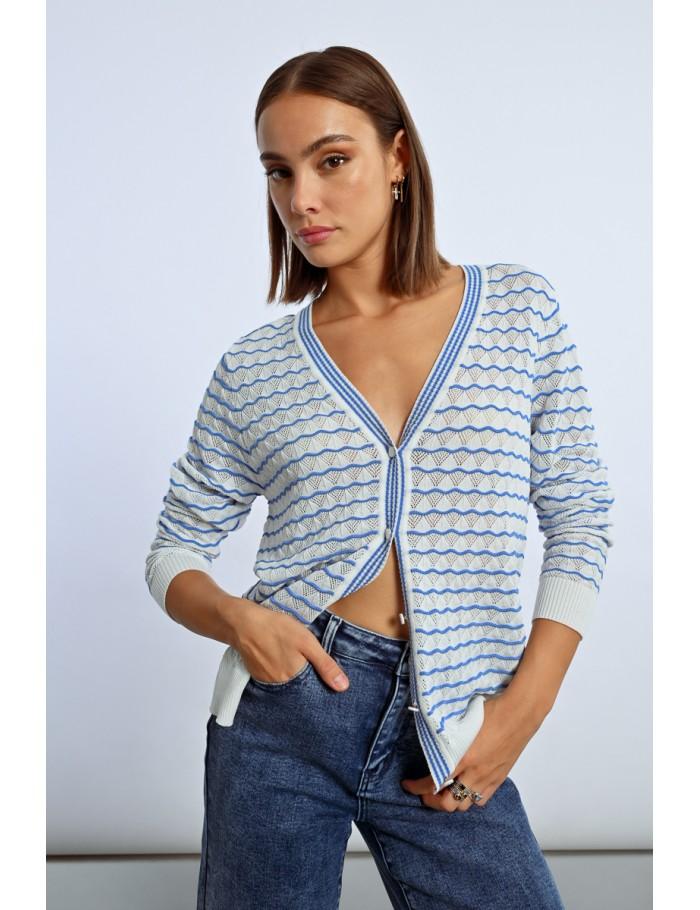 lili sidonio x molly bracken Gilet rayé oversize ÉCRU