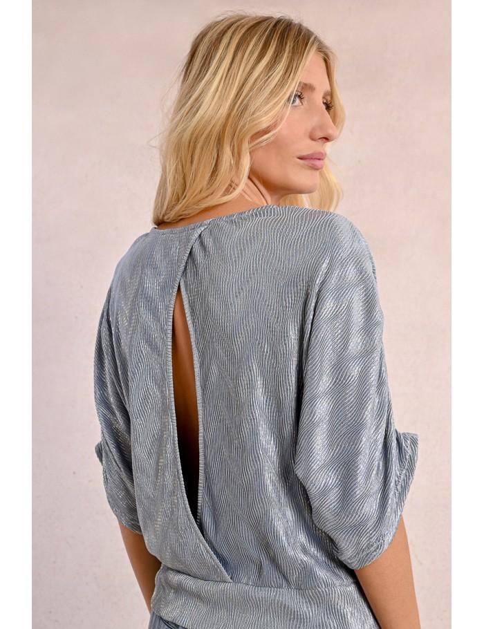 Lili Sidonio X Molly Bracken Haut Brillant Au Dos Ouvert LIGHT BLUE