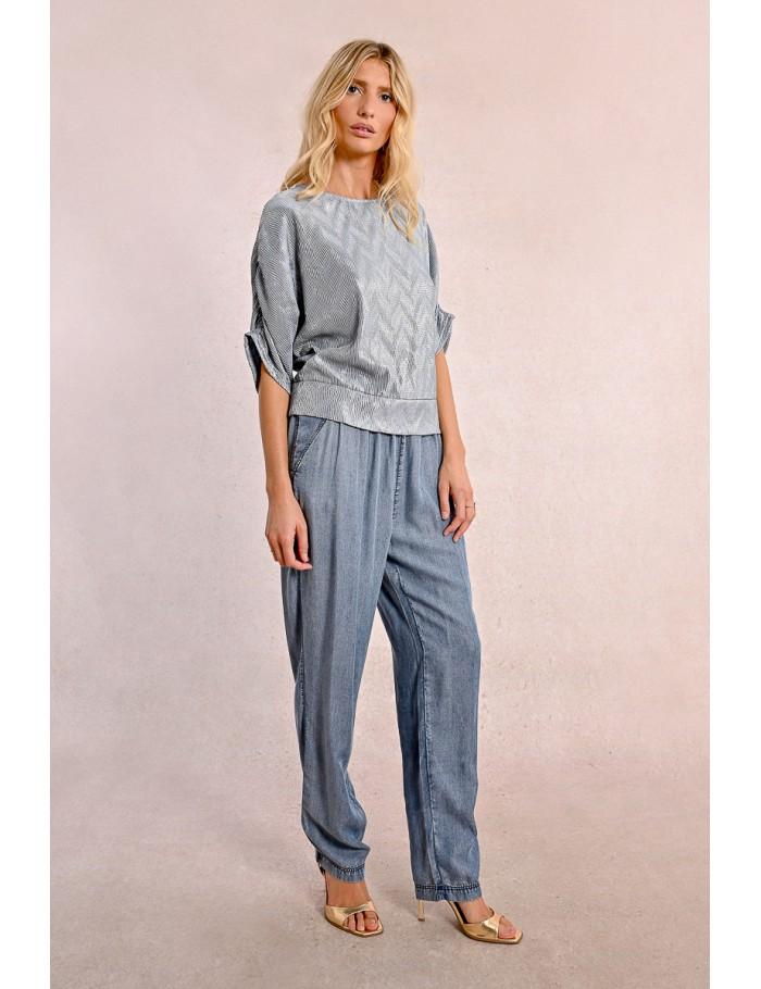 Lili Sidonio X Molly Bracken Haut Brillant Au Dos Ouvert LIGHT BLUE