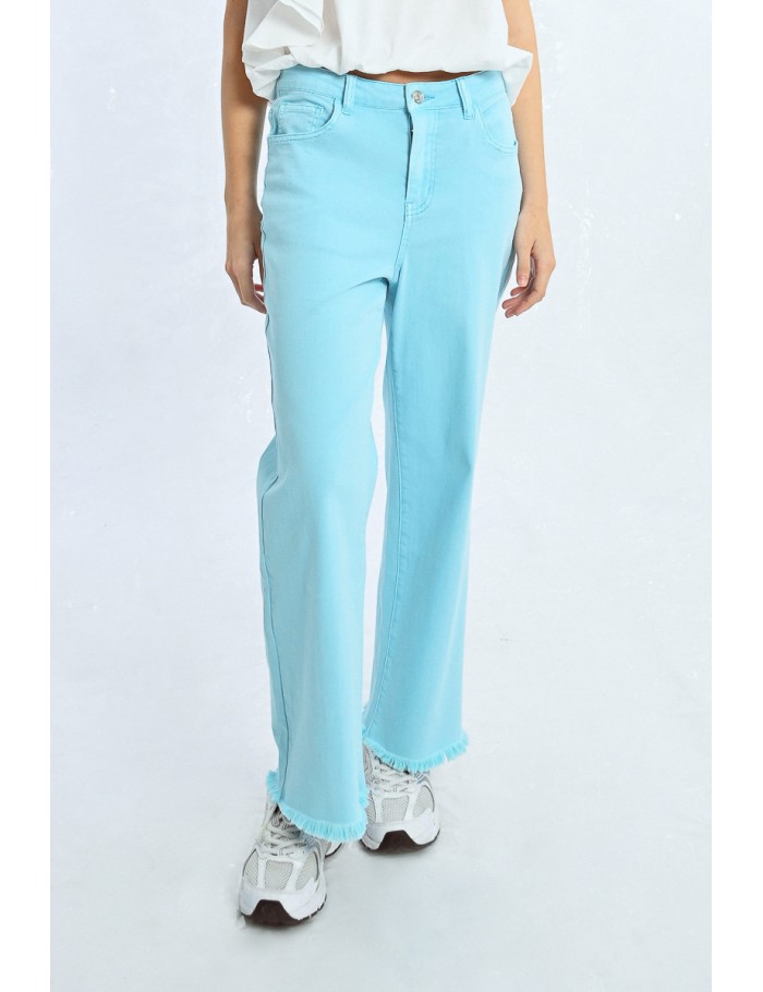 Lili Sidonio X Molly Bracken Jean Droit à Franges TURQUOISE