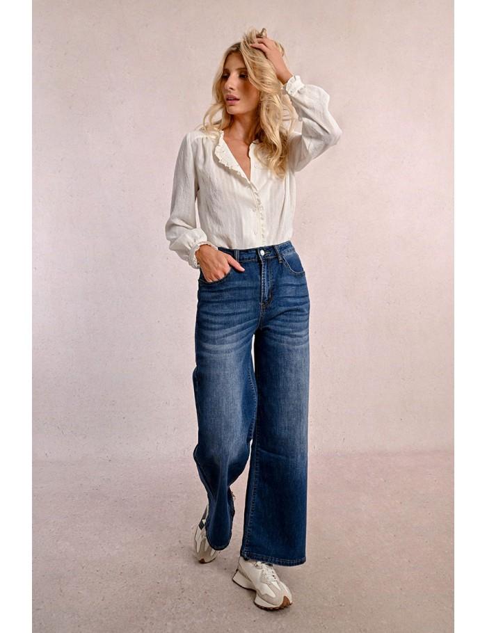 Lili Sidonio X Molly Bracken Jeans Large à La Taille Haute BRUT DENIM