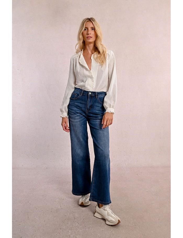 Lili Sidonio X Molly Bracken Jeans Large à La Taille Haute BRUT DENIM