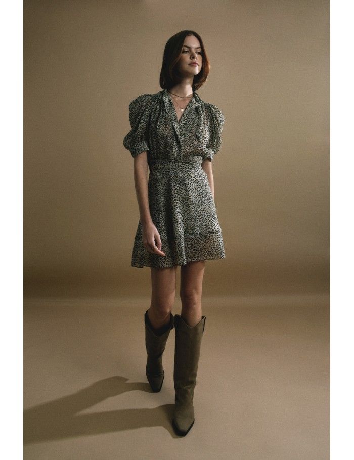 lili sidonio x molly bracken Jupe courte à motif KHAKI ST BARTH