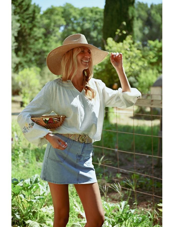 lili sidonio x molly bracken Jupe courte en jean LIGHT BLUE DENIM