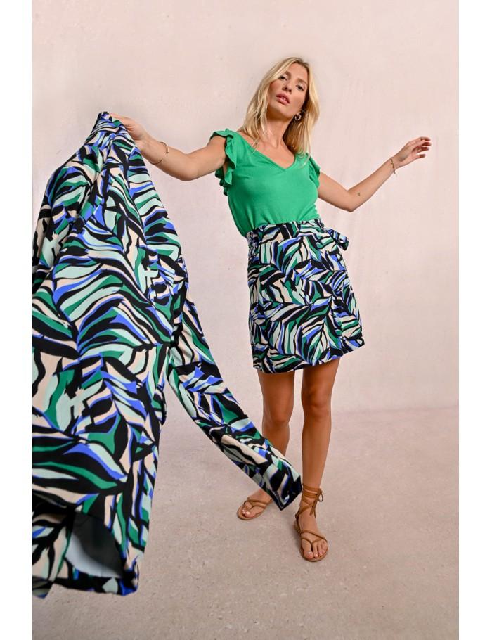 lili sidonio x molly bracken Jupe courte portefeuille à imprimé BLACK MELISSA