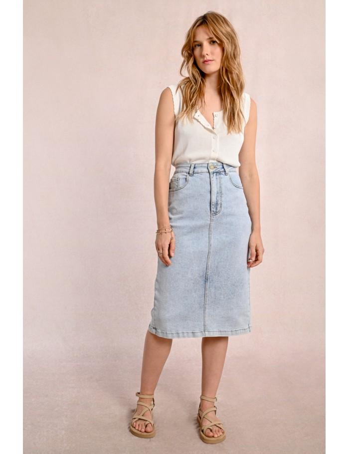 Lili Sidonio X Molly Bracken Jupe En Jean LIGHT BLUE DENIM