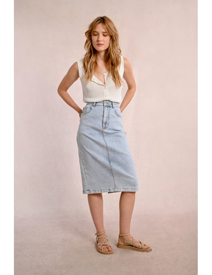 lili sidonio x molly bracken Jupe en jean LIGHT BLUE DENIM