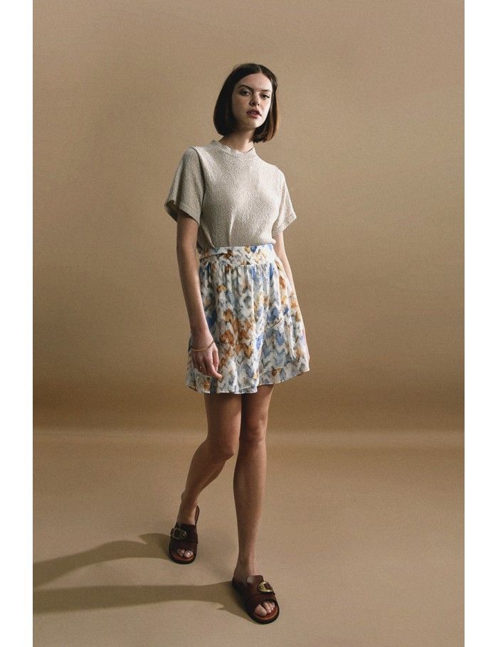 lili sidonio x molly bracken Jupe imprimée OFFWHITE VENICE BEACH