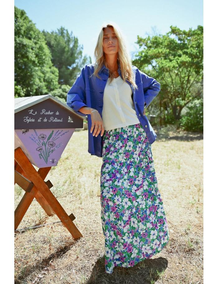 Lili Sidonio X Molly Bracken Jupe Longue à Fleurs GREEN ISAE