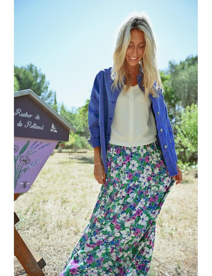 Lili Sidonio X Molly Bracken Jupe Longue à Fleurs GREEN ISAE