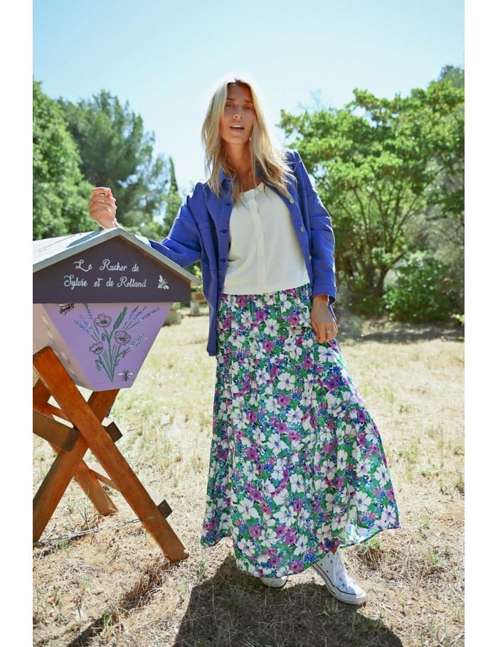Lili Sidonio X Molly Bracken Jupe Longue à Fleurs GREEN ISAE