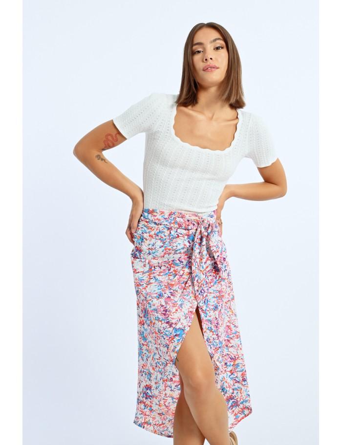 Lili Sidonio X Molly Bracken Jupe Portefeuille à Imprimé OFFWHITE CARMEN
