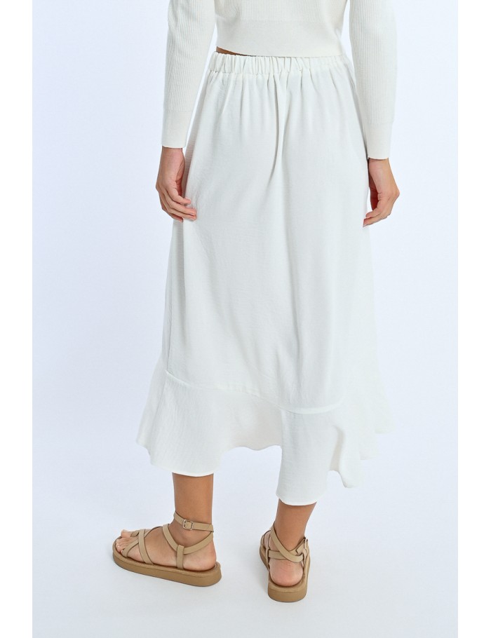 Lili Sidonio X Molly Bracken Jupe Portefeuille Volantée WHITE