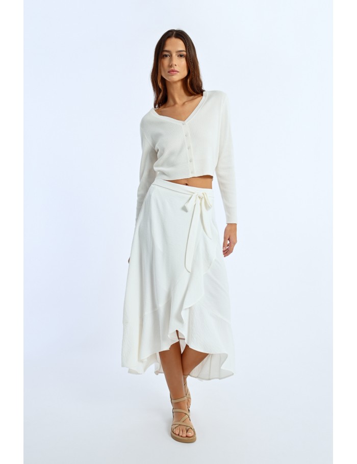 lili sidonio x molly bracken Jupe portefeuille volantée WHITE