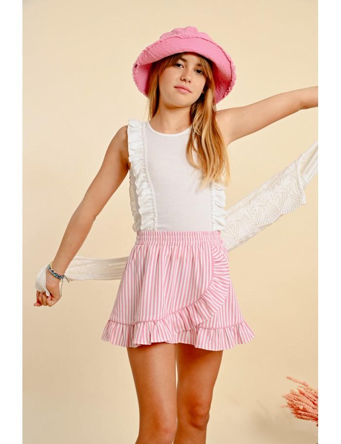 lili sidonio x molly bracken Jupe rayée à volants PINK lili sidonio x molly bracken Jupe rayée à volants PINK