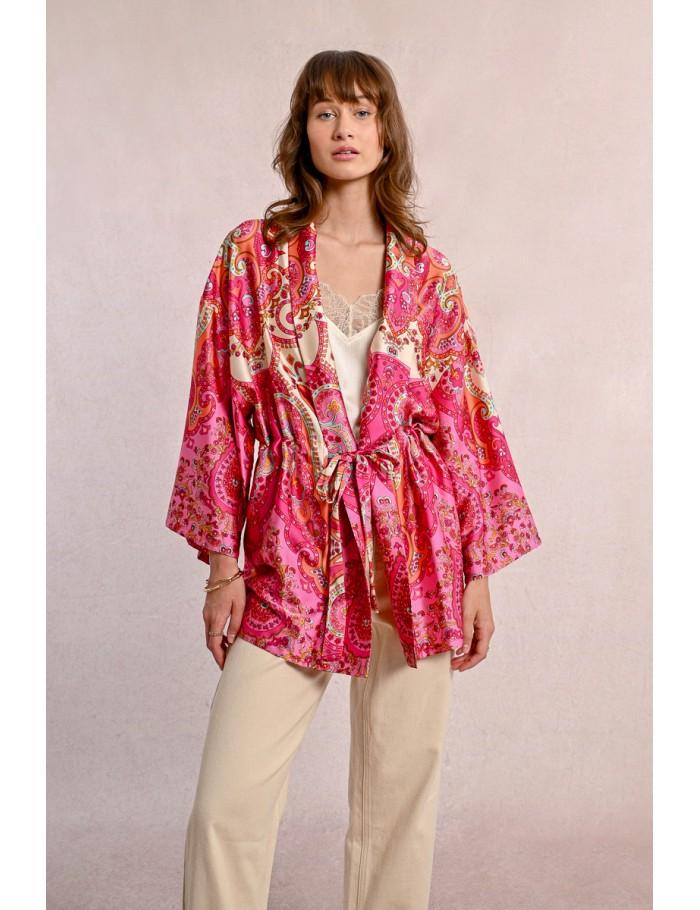 Lili Sidonio X Molly Bracken Kimono Imprimé Nouable PINK DAPHNE
