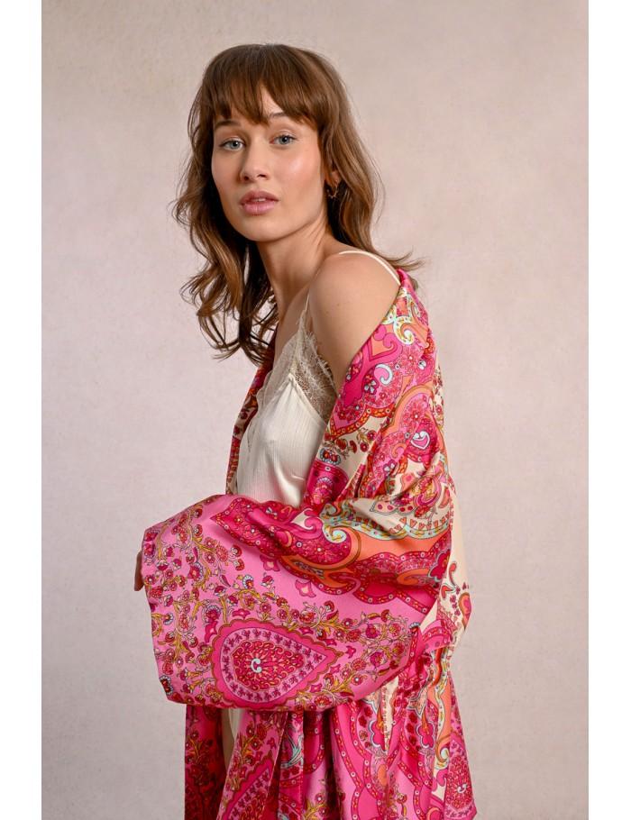 Lili Sidonio X Molly Bracken Kimono Imprimé Nouable PINK DAPHNE