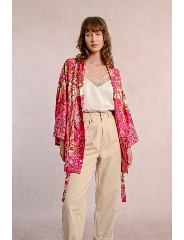 Lili Sidonio X Molly Bracken Kimono Imprimé Nouable PINK DAPHNE