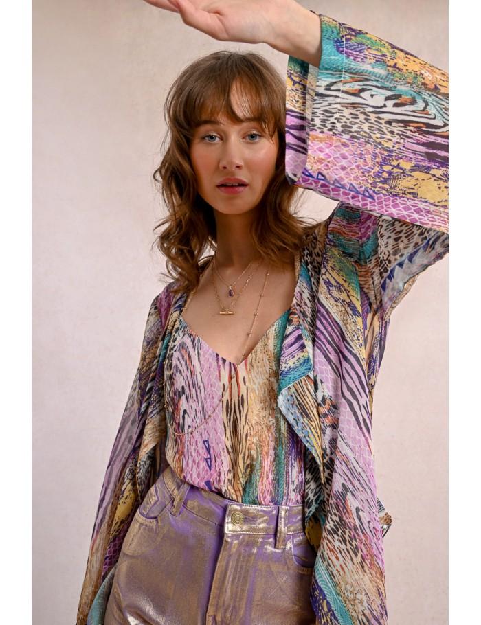 Lili Sidonio X Molly Bracken Kimono Manches Longues à Imprimé MULTICO PAOLA