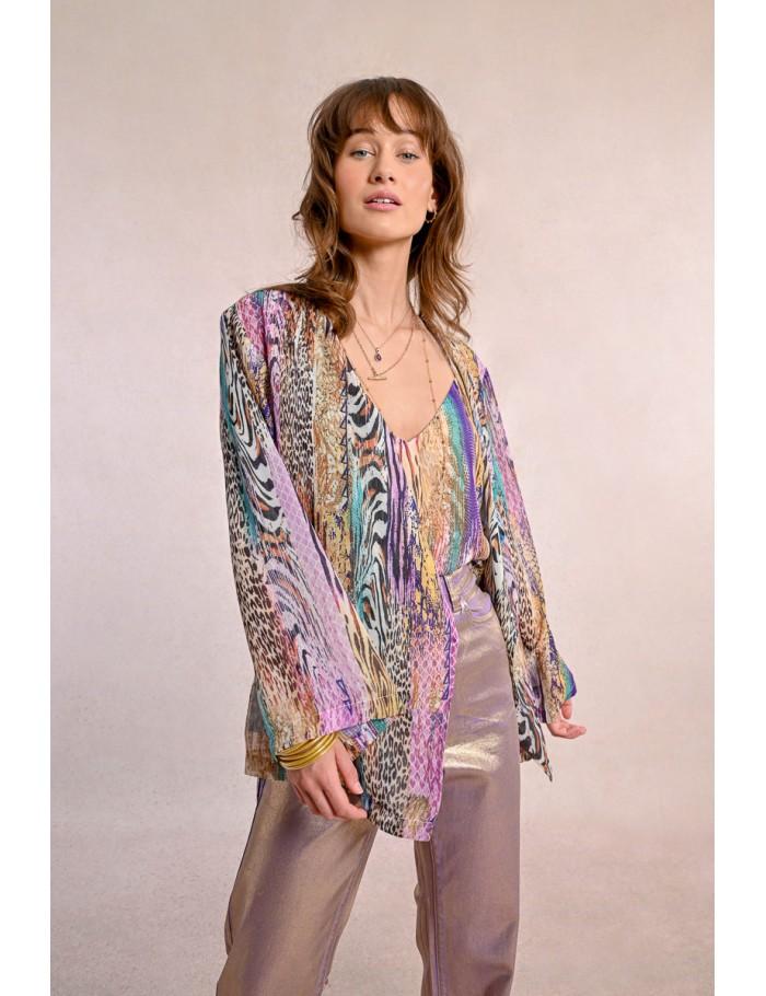 Lili Sidonio X Molly Bracken Kimono Manches Longues à Imprimé MULTICO PAOLA