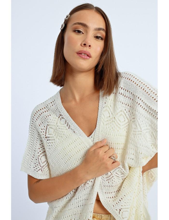 Lili Sidonio X Molly Bracken Kimono Ouvert En Crochet BROWN