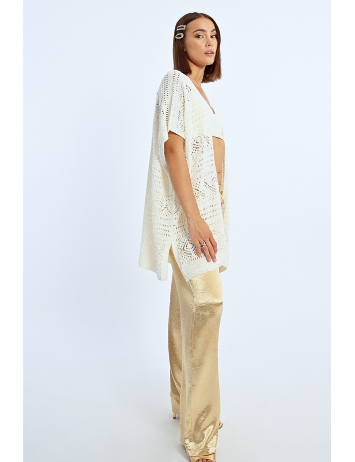 Lili Sidonio X Molly Bracken Kimono Ouvert En Crochet BROWN