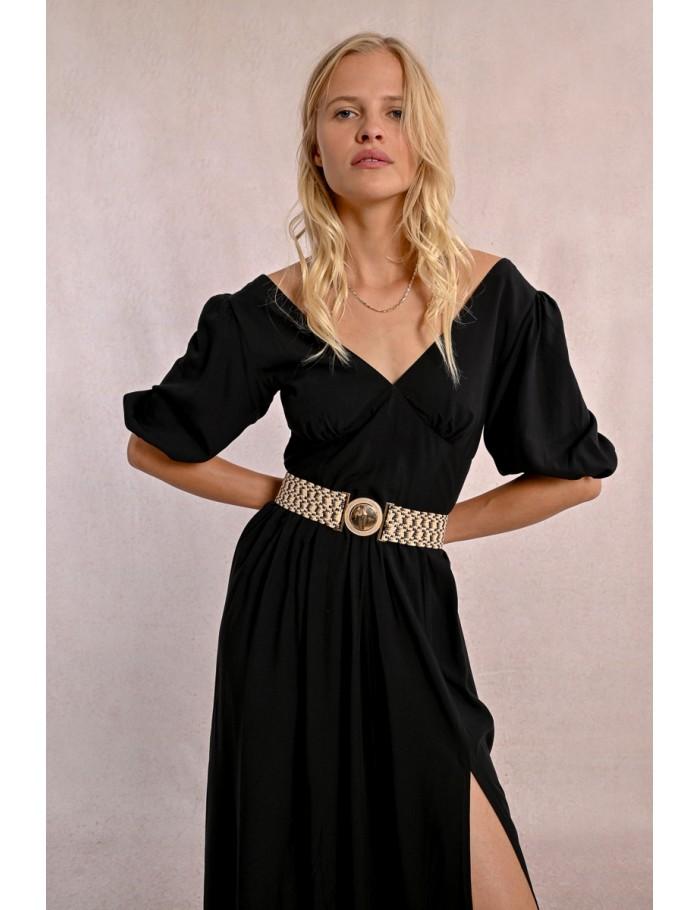 lili sidonio x molly bracken Large ceinture tressée à clipser BEIGE