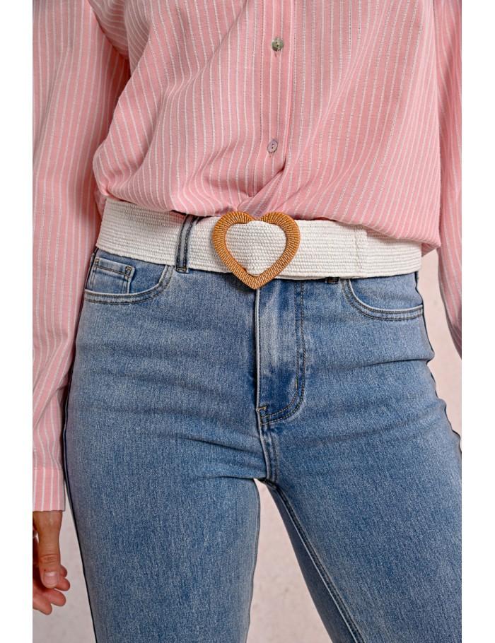 Lili Sidonio X Molly Bracken Large Ceinture Tressée Boucle Cœur PINK