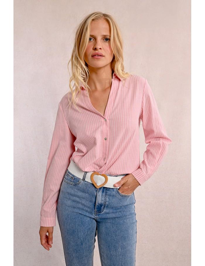 lili sidonio x molly bracken Large ceinture tressée boucle cœur PINK