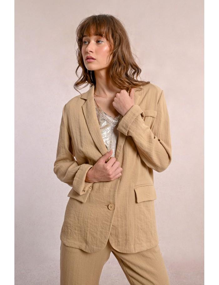 Lili Sidonio X Molly Bracken Blazer En Lin BEIGE