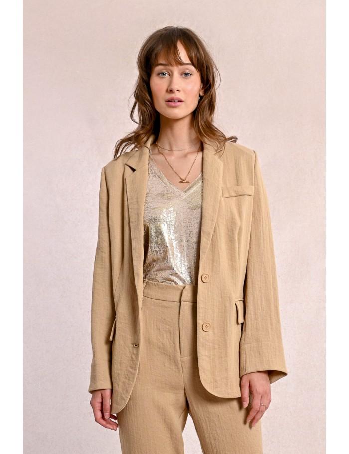 Lili Sidonio X Molly Bracken Blazer En Lin BEIGE