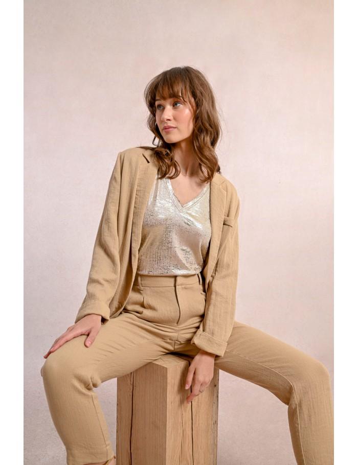 lili sidonio x molly bracken Blazer en lin BEIGE lili sidonio x molly bracken Blazer en lin BEIGE