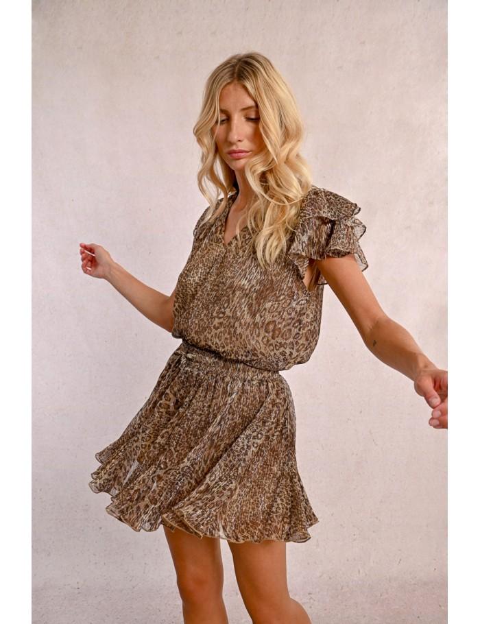 lili sidonio x molly bracken Blouse léopard BEIGE