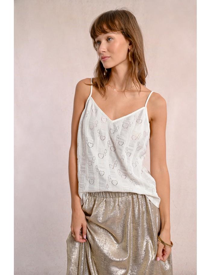 Lili Sidonio X Molly Bracken Caraco à Cœurs ÉCRU