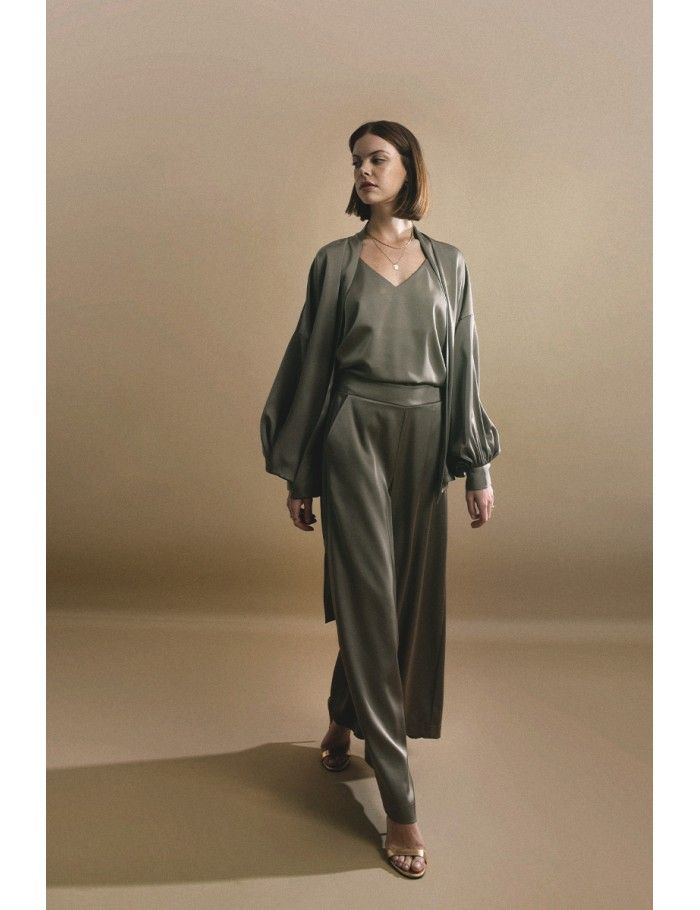 Lili Sidonio X Molly Bracken Caraco Satiné KAKI