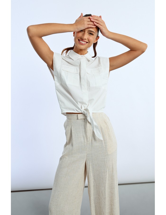 lili sidonio x molly bracken Chemise à nouer PINK