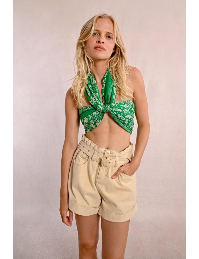 Lili Sidonio X Molly Bracken Foulard Floral VERT